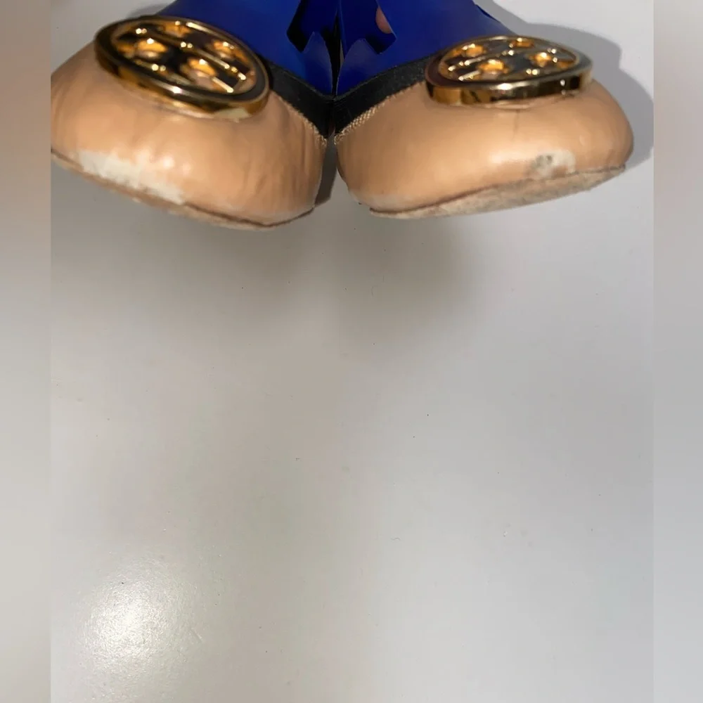 Tory Burch Tan Leather Ballet Flats With Logo Sz Women’s 7.5 M - Picture 11 of 11